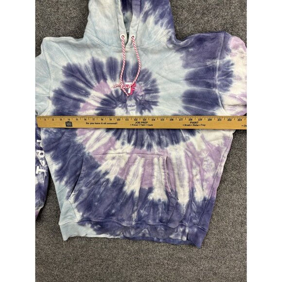 Teddy Fresh Hoodie Mens Medium Pullover Tie Dye Purple Blue Embroidered - Picture 3 of 7